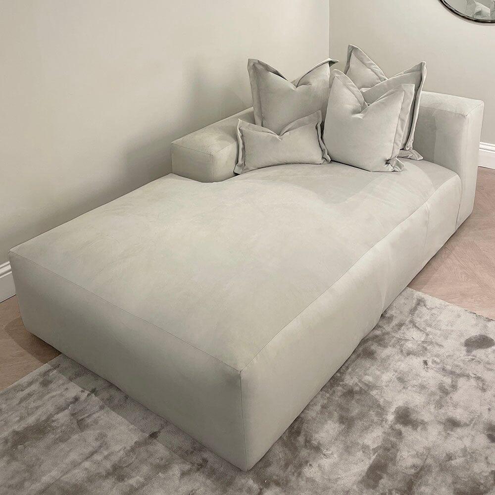 Lenox Silver Velvet Pillow Back Sofa Range