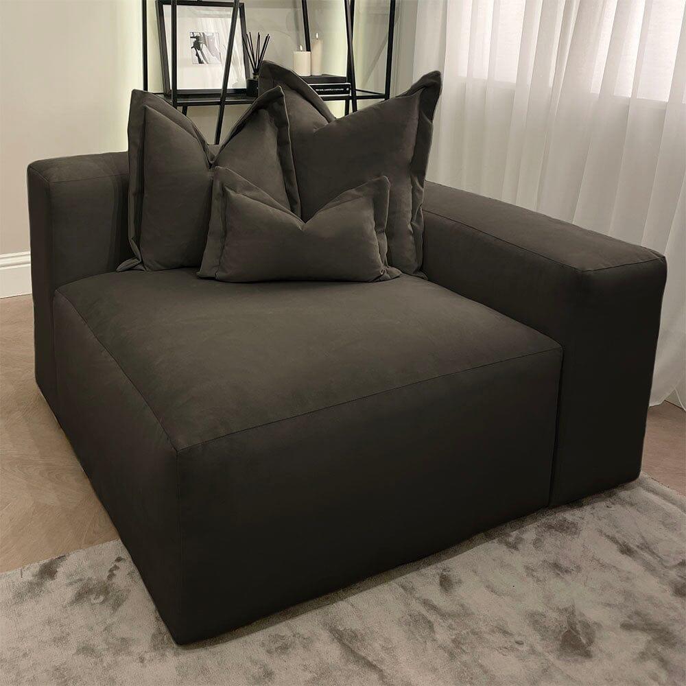Lenox Black Velvet Pillow Back Sofa Range